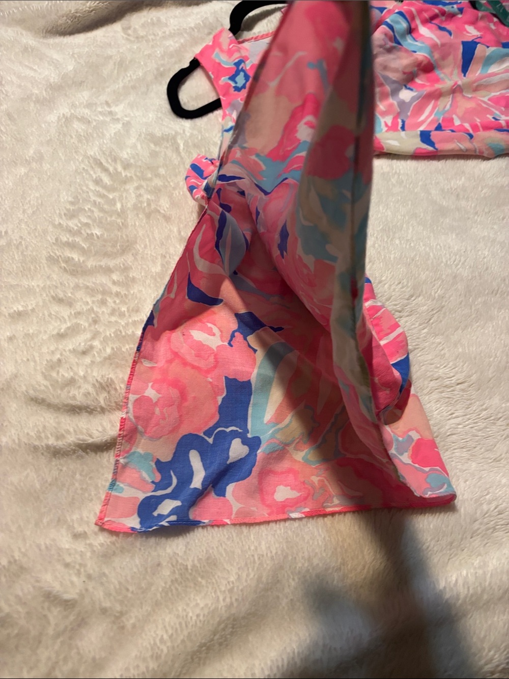 Lilly Pulitzer Pink Blue Floral Cold-Shoulder Tunic - Picture 6 of 7